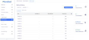 Mondiad referral commisions