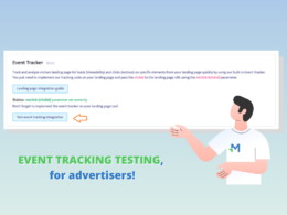 Mondiad event tracking TESTING